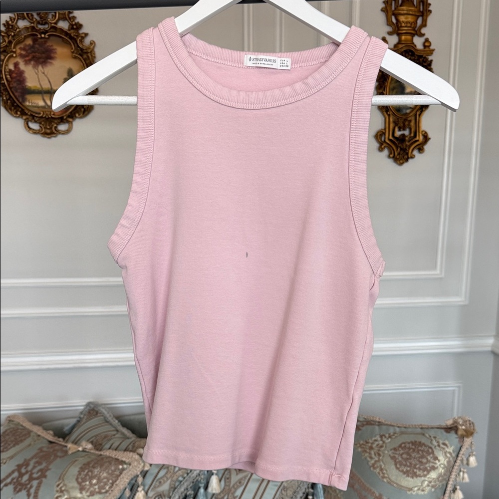 Stradivarius Light Pink Tank Top size L - Picture 3 of 5